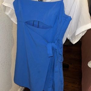 Zara linen blue jumpsuit/ romper dress